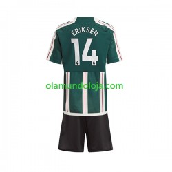 Camisola Manchester United Eriksen 14 Criança Equipamento Segundo 2023-2024 Manga Curta